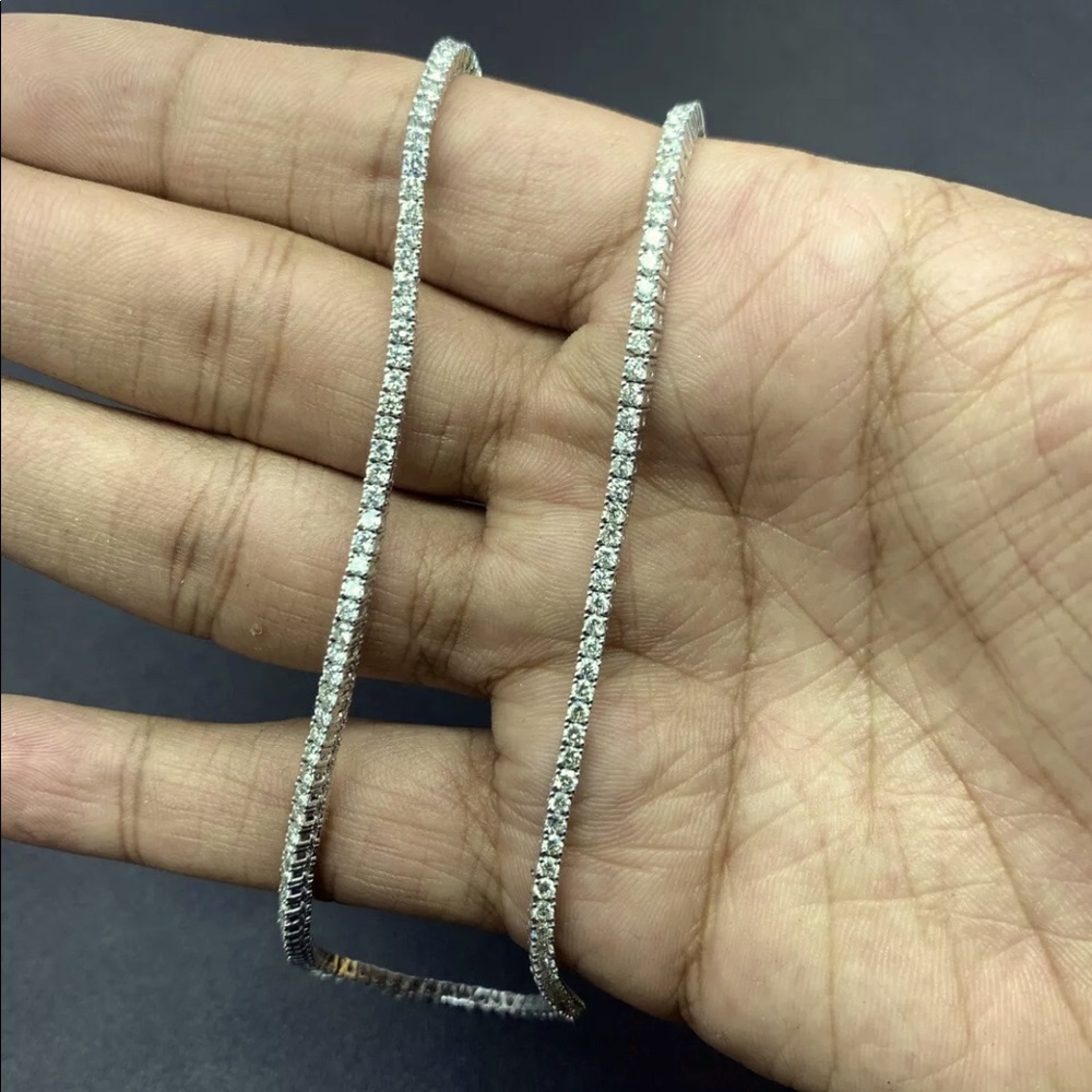 White gold plated tennis necklace 16”